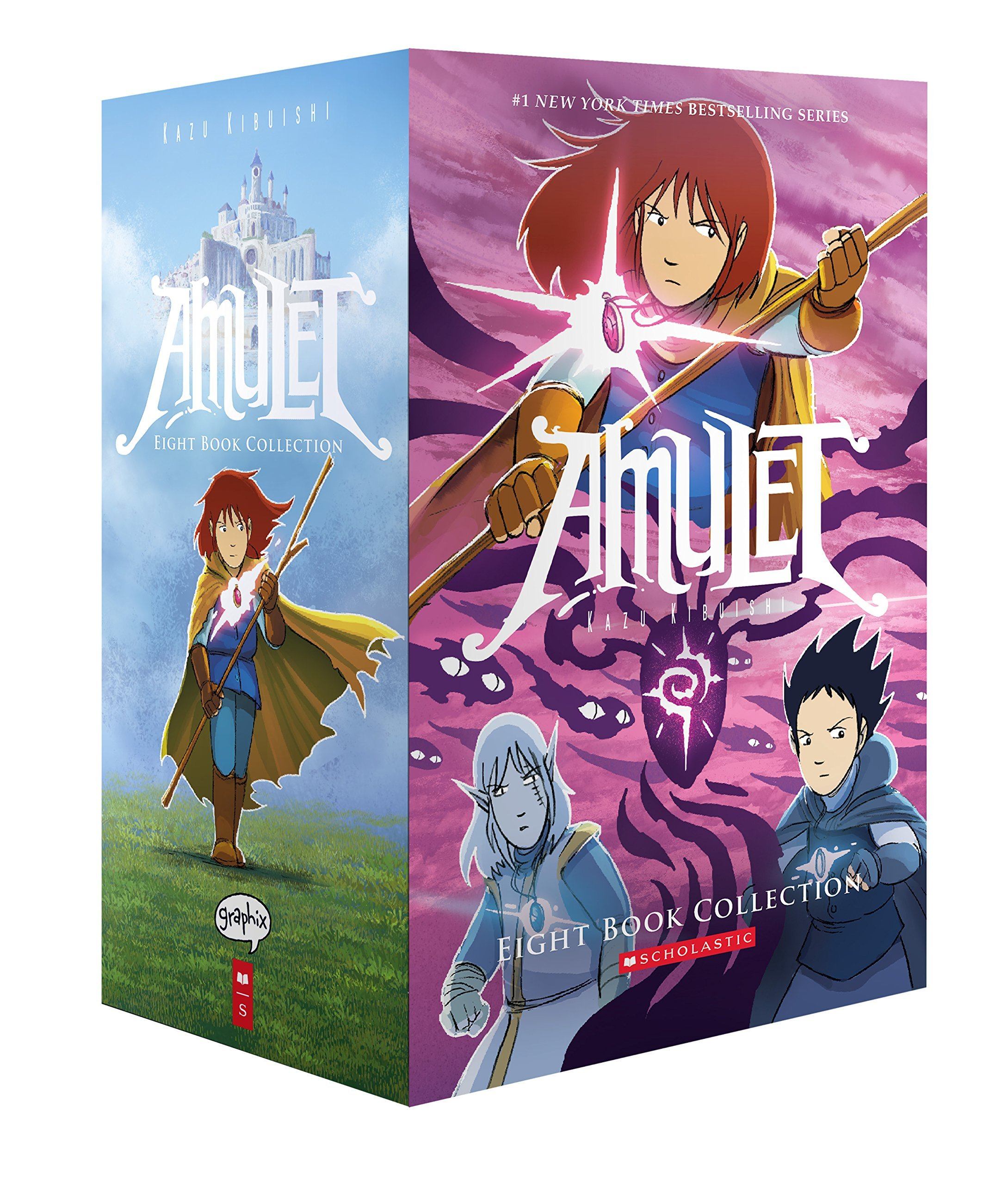 洋書 Amulet: Eight Book Collection Amulet 8 Books Graphic Novel Box Set By Kazu Kibuishi - Age 9-14