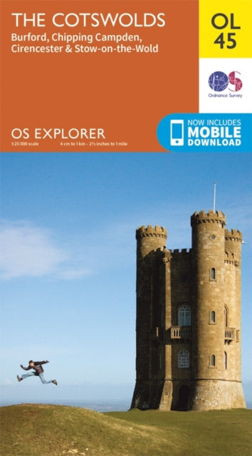 The Cotswolds, Burford, Chipping Campden, Cirencester & Stow-on-the Wold OS Map Extended Range Ordnance Survey