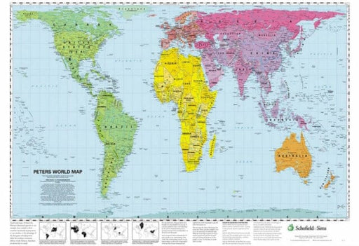 Peters World Map Extended Range Schofield & Sims Ltd