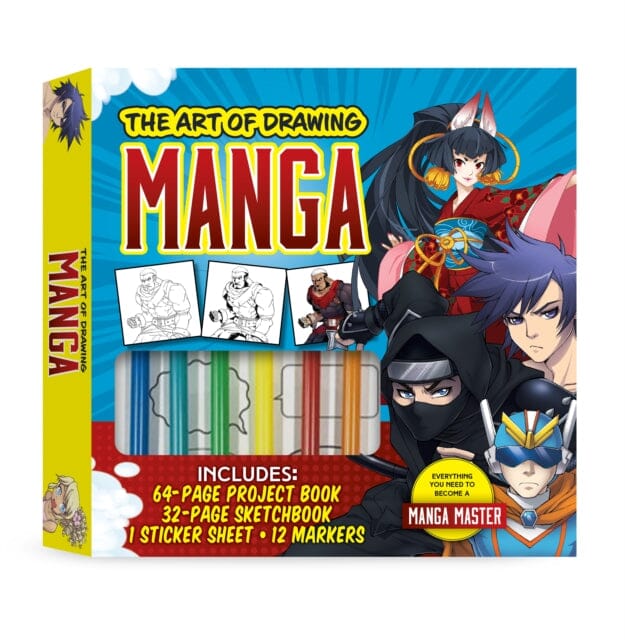 The Art of Drawing Manga Kit : Everything you need to become a manga master-Includes: 64-page project book, 32-page sketchbook, 1 sticker sheet, 12 markers by Jeannie Lee Extended Range Book Sales Inc