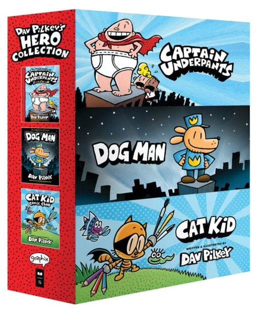 Dav Pilkey's Hero Collection (Captain Underpants #1, Dog Man #1, Cat Kid Comic Club #1) by Dav Pilkey Extended Range Scholastic US