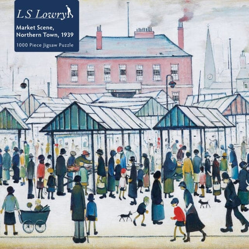 Adult Jigsaw Puzzle L.S. Lowry: Market Scene, Northern Town, 1939 1000-piece Jigsaw Puzzles by Flame Tree Studio Extended Range Flame Tree Publishing