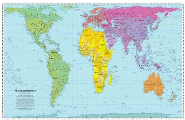 Peters World Map: Folded by WorldView Extended Range WorldView Publications