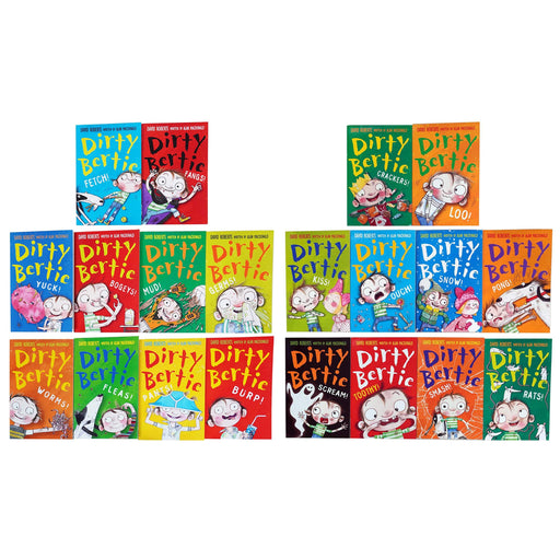 Dirty Bertie Series 1 & 2 Collection 20 Books Set (Book 1-20) by Alan MacDonald - Age 5 years and up - Paperback 5-7 Stripes (Little Tiger Press Group)