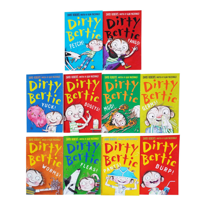 Dirty Bertie Series 1 Collection 10 Books Set (Book 1-10) by Alan MacDonald - Age 6 years and up - Paperback 7-9 Stripes (Little Tiger Press Group)