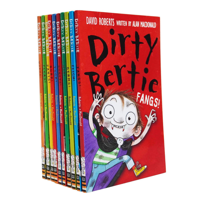 Dirty Bertie Series 1 Collection 10 Books Set (Book 1-10) by Alan MacDonald - Age 6 years and up - Paperback 7-9 Stripes (Little Tiger Press Group)