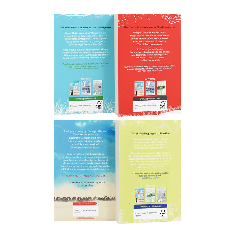 The Giver Quartet Series 4 Books Box Set By Lois Lowry - Young Adults - Paperback Young Adult Harper Collins