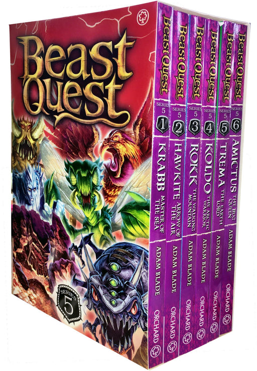 Beast Quest Series 5 - Collection of 6 Books By Adam Blade - Ages 7-9 - Paperback 7-9 Orchard Books