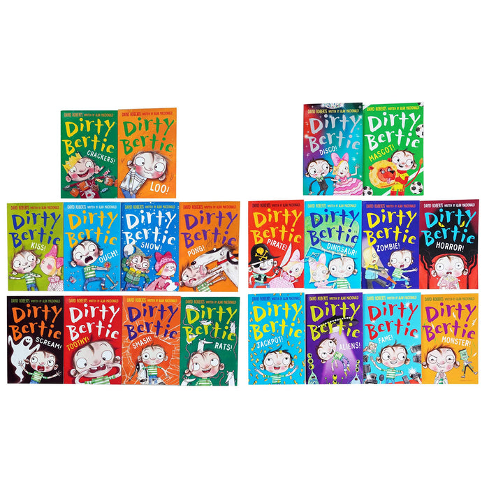 Dirty Bertie Series 2 & 3 Collection 20 Books Set (Book 11-30) by Alan MacDonald - Age 5 years and up - Paperback 5-7 Stripes (Little Tiger Press Group)