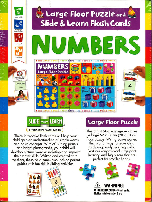 Numbers Large Floor Puzzle and Slide & Learn Flash Cards - Ages 3+ Puzzles Hinkler Books