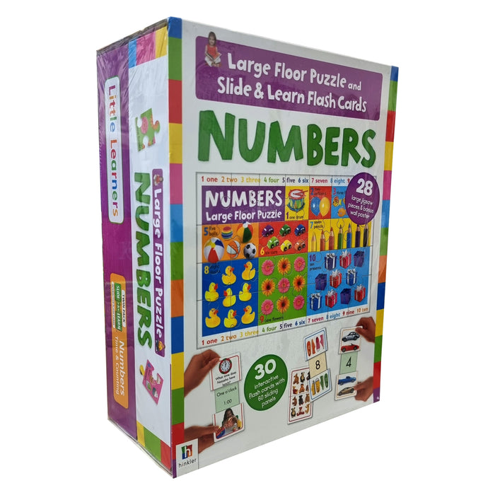 Numbers Large Floor Puzzle and Slide & Learn Flash Cards - Ages 3+ Puzzles Hinkler Books