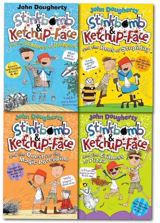 Stinkbomb and Ketchup-Face Collection 4 Books Set By John Dougherty - Ages 7+ - Paperback 7-9 Oxford