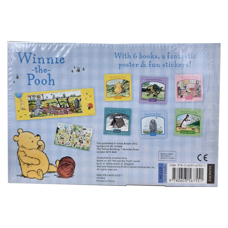 Winnie-the-Pooh 6 Books Collection Set With Fantastic Poster & Fun Stickers! - Ages 2+ - Board Book 0-5 Dean & Son