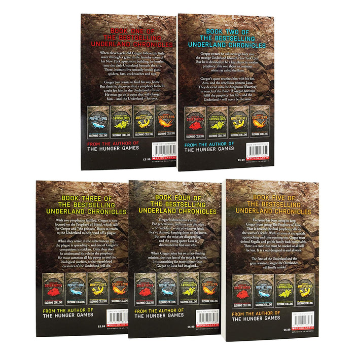 The Underland Chronicles 5 Books Set By Suzanne Collins - Ages 9-14 - Paperback 9-14 Scholastic