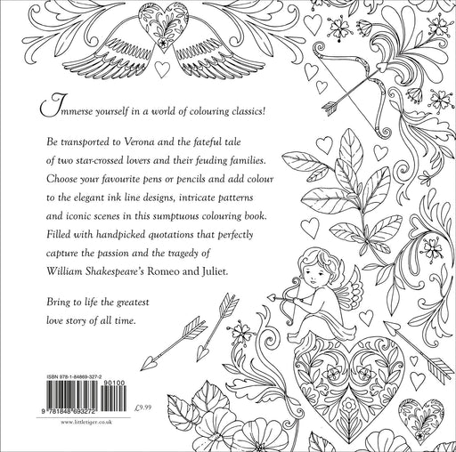 Romeo & Juliet: A Colouring Classic Book By William Shakespeare - Age 8+ - Paperback 9-14 Little Tiger Press Group
