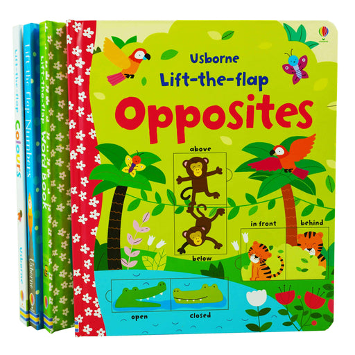 Usborne Lift The Flap 4 Books Collection Set (Words, Colours, Opposites & Numbers) - Ages 0-5 - Board Books 0-5 Usborne Publishing