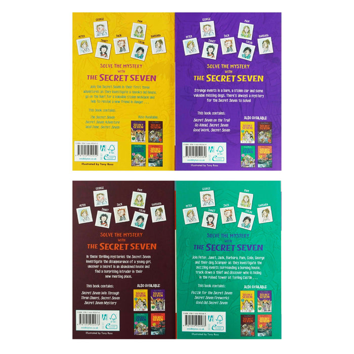 The Secret Seven Series By Enid Blyton 4 Books 12 Story Collection Set - Ages 6-8 - Paperback 7-9 Hodder & Stoughton