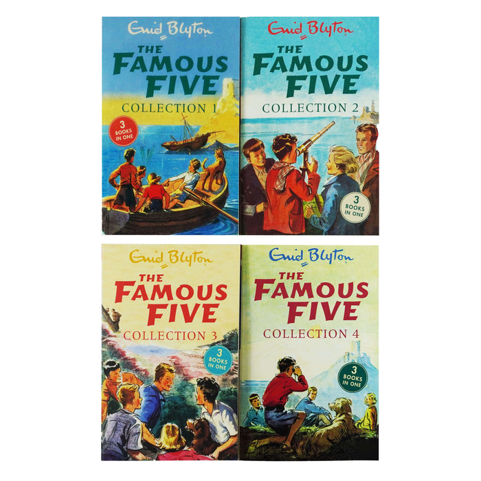 The Famous Five 4 Book 12 Story Collection By Enid Blyton - Ages 7-11 - Paperback 7-9 Hodder & Stoughton