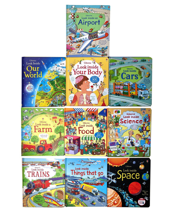 Usborne Look Inside 10 Books Children's Collection Set - Ages 0-5 - Board Book 0-5 Usborne Publishing Ltd