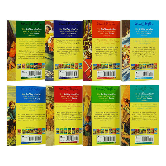 The Adventure Series 8 Book Collection Set By Enid Blyton - Ages 9-14 - Paperback 9-14 Pan Macmillan