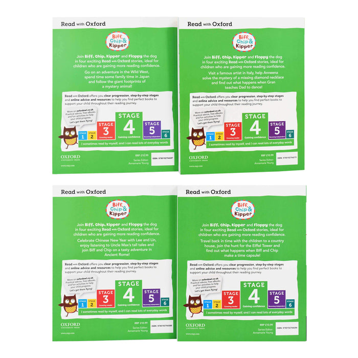 Read With Oxford Phonics (Stage 4) Biff, Chip & Kipper 4 Books Collection by Roderick Hunt and Alex Brychta - Ages 5-6 - Paperback 5-7 Oxford University Press
