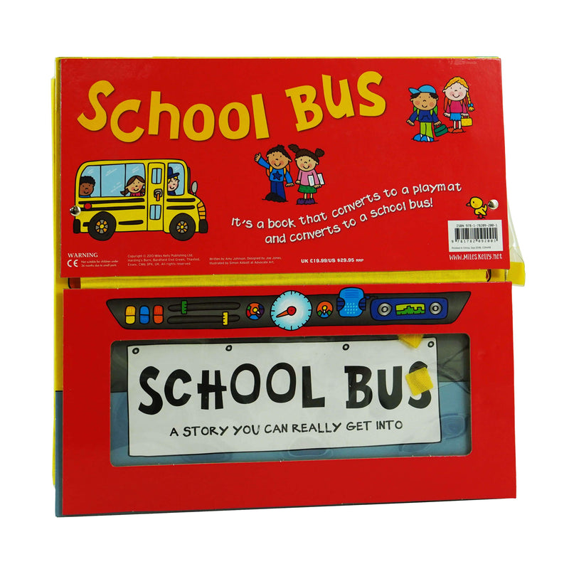 Convertible School Bus – Great Value Sit In Tractor, Interactive Playmat & Fun Storybook By Amy Johnson - Ages 2+ - Board Book 0-5 Miles Kelly Publishing