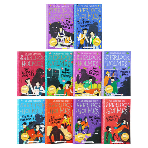 The Sherlock Holmes Children's Collection: Shadows, Secrets and Stolen Treasure 10 Books (Series 1) by Sir Arthur Conan Doyle - Ages 7-9 - Paperback 7-9 Sweet Cherry Publishing