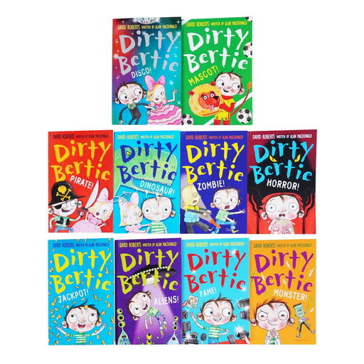 Dirty Bertie Series 3 Collection 10 Books Set (Book 21-30) by Alan MacDonald - Age 5 years and up - Paperback 7-9 Stripes (Little Tiger Press Group)
