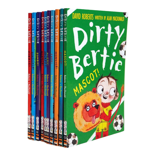 Dirty Bertie Series 3 Collection 10 Books Set (Book 21-30) by Alan MacDonald - Age 5 years and up - Paperback 7-9 Stripes (Little Tiger Press Group)