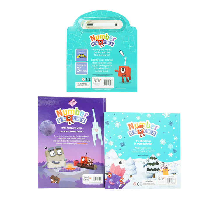 Numberblocks Wipe clean, Annual 2022 & Christmas Sticker Activity 3 Books By Sweet Cherry Publishing - Age 0-5 0-5 Sweet Cherry Publishing