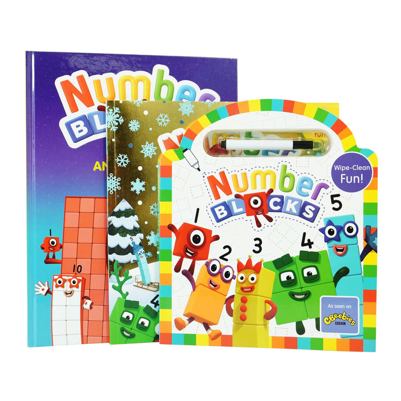 Numberblocks Wipe clean, Annual 2022 & Christmas Sticker Activity 3 Books By Sweet Cherry Publishing - Age 0-5 0-5 Sweet Cherry Publishing