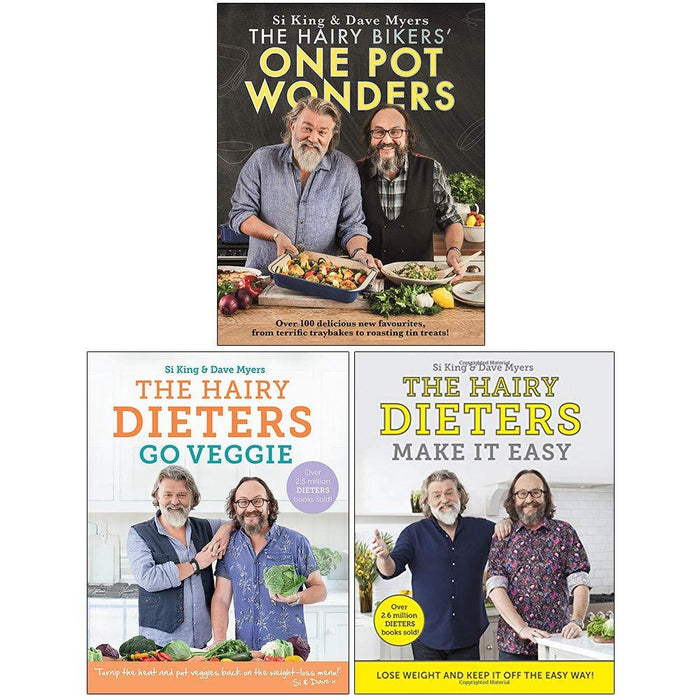 Hairy Dieters Go Veggie, Make it Easy & One Pot Wonder 3 Books Set By Si King & Dave Myers - Food Books - Paperback Cooking Book Orion Books