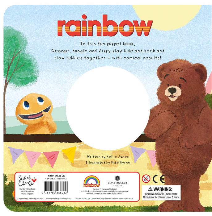 Let's Play, George! Cute and cuddly hand puppet Book for bedtime reading: Rainbow Hand Puppet Fun By Kellie Jones - Ages 3-5 - Board Books 0-5 Sweet Cherry Publishing