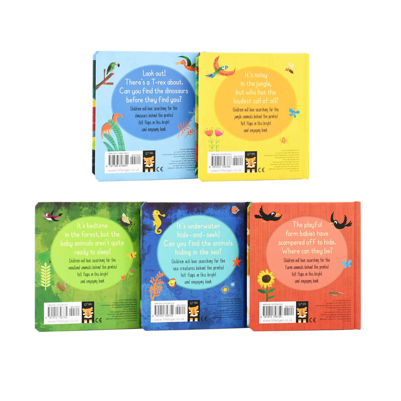 Hide and Seek Touch & Feel Lift the Flap 5 Books Collection Box Set by Little Tiger - Ages 0-5 - Hardback 0-5 Little Tiger