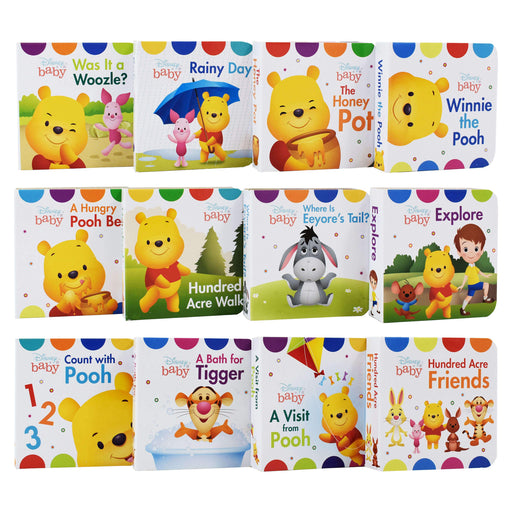 My First Library Disney Baby Winnie the Pooh 12 Board Books By Disney - Age 0-5 0-5 P I Kids