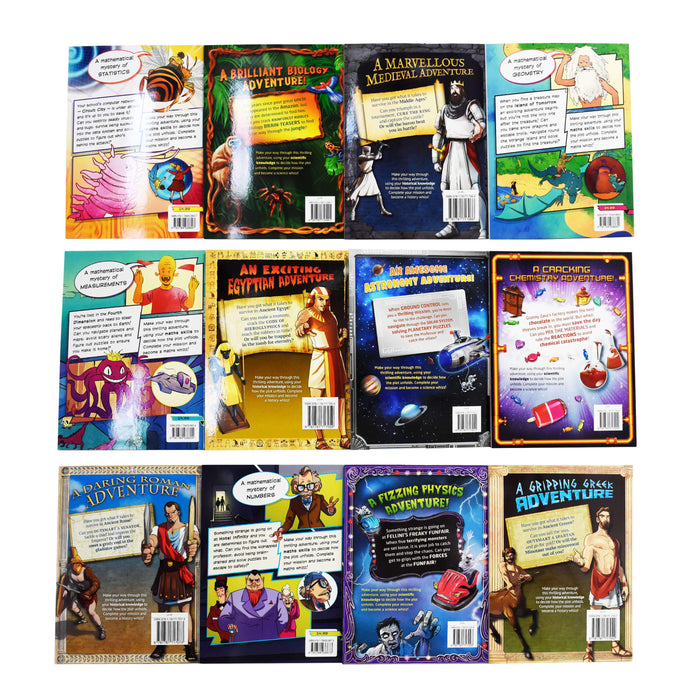 Quest Adventure Science Maths and History 12 Books Colelction - Paperback - Age 7 - 10 7-9 QED Publishing
