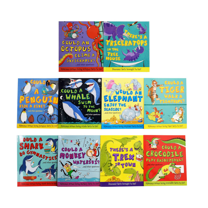 What If Series Hilarious Scenes Animal facts brought to life! 10 Books Set by Camilla de le Bédoyère - Paperback- Age 4-7 5-7 QED Publishing