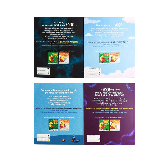 The Dinosaur That Pooped 4 Books Collection By Tom Fletcher and Dougie Poynter - Ages 2-6 - Paperback 0-5 Red Fox