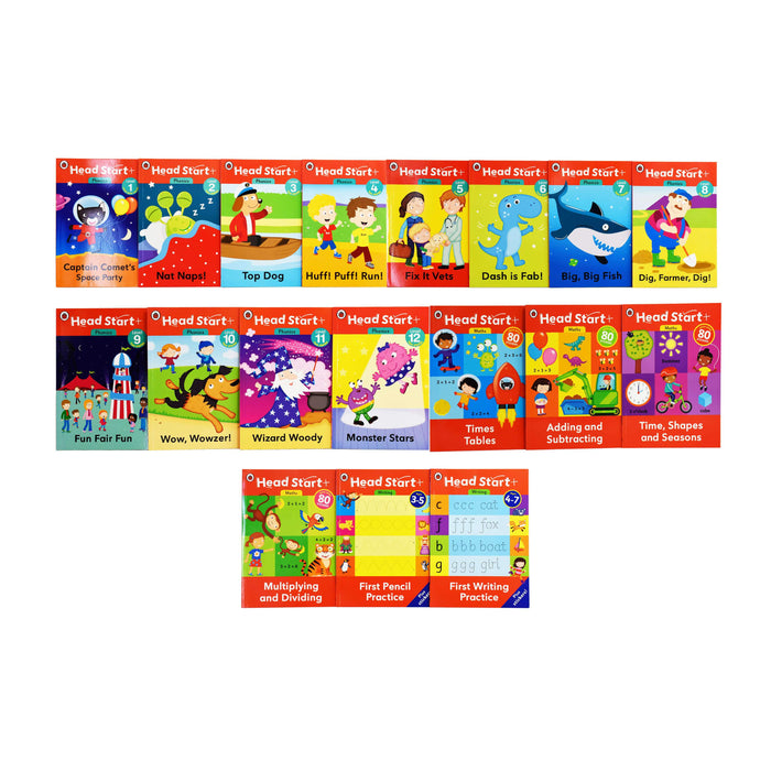Early Learning Ladybird Head Start 18 Books & 52 Flashcards Collection Set - Paperback - Age 4-8 5-7 Ladybird Books