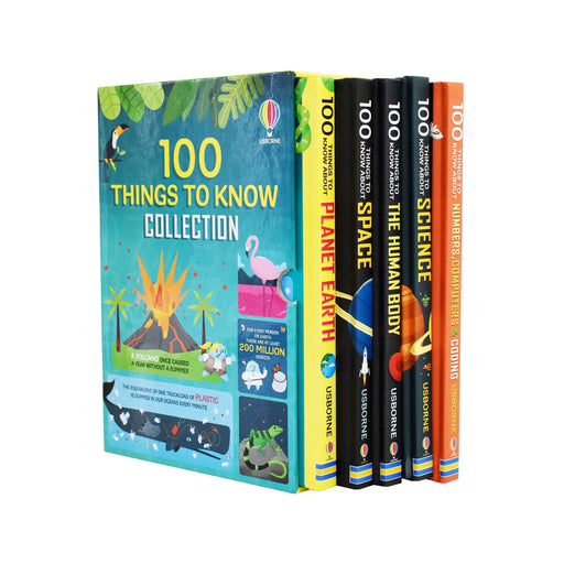 Usborne 100 Things to Know About Planet Earth, Space, Science,Numbers and Human Body 5 Books - Age 5-7 - Hardback by Alex Frith , Jerome Martin & Alice James 5-7 Usborne Publishing