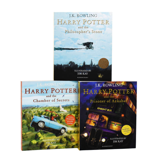 Harry Potter Illustrated Edition 3 Books by By J.K. Rowling – Ages 9-14 – Paperback 9-14 Bloomsbury