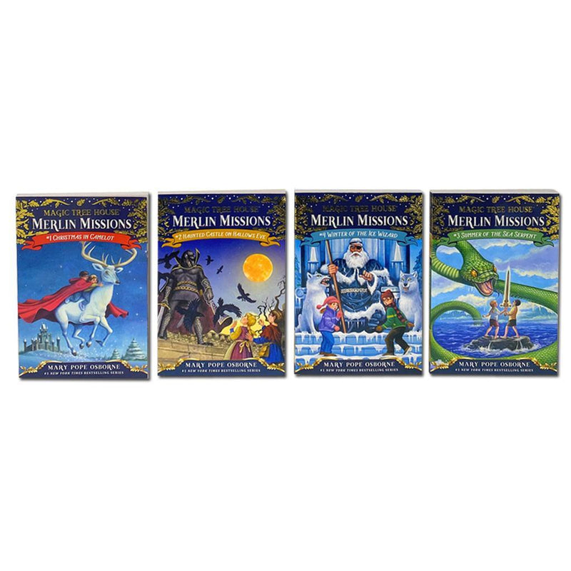 Magic Tree House Merlin Missions Books 1-4 by Mary Pope Osborne - Ages 5-7 - Paperback 5-7 Random House