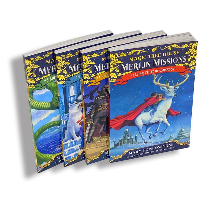 Magic Tree House Merlin Missions Books 1-4 by Mary Pope Osborne - Ages 5-7 - Paperback 5-7 Random House