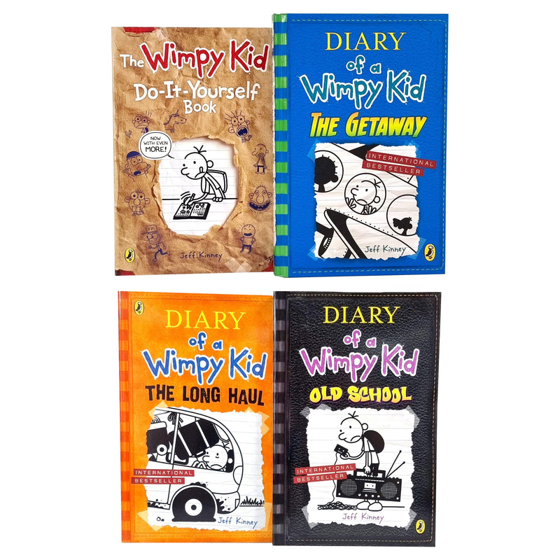 Diary of a Wimpy Kid 4 Books Collection by Jeff Kinney - Ages 7-9 - Paperback/Hardback 7-9 Penguin