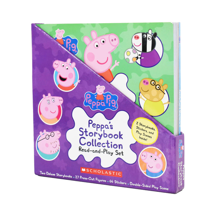 Peppa Pig Storybook Collection Read and Play Set 2 Storybooks, Stickers and Play Scenes - Ages 0-5 - Paperback 0-5 Scholastic