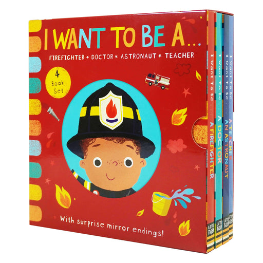 I WANT TO BE A... Series 4 Books With Surprise Mirror Ending! Childrens Collection Set By Richard Merritt - Ages 0-5 - Board Book 0-5 Little Tiger