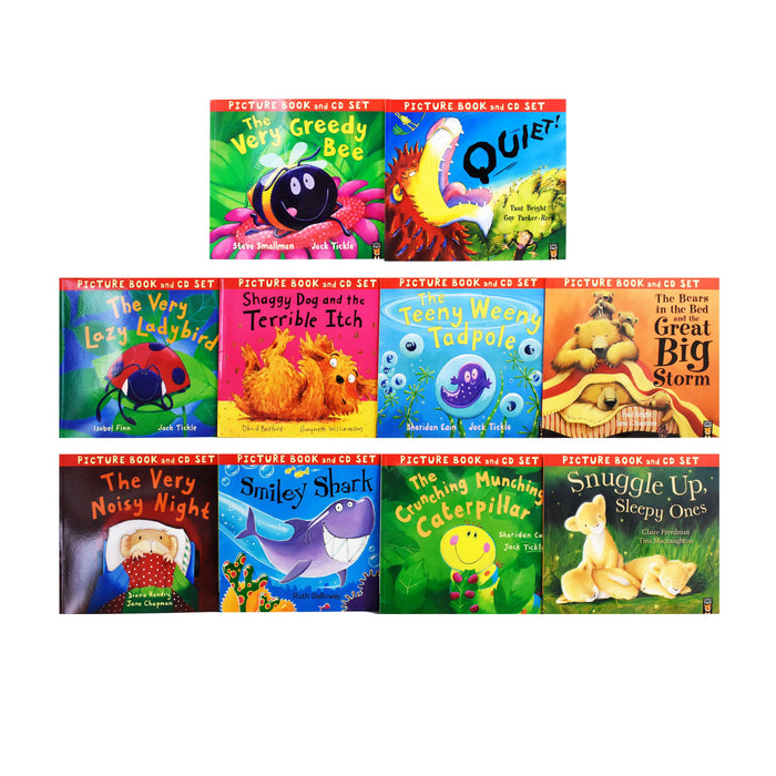 The Crunching Munching Caterpillar 10 Picture Books with CD by Sheridan Cain - Ages 0-5 - Paperback 0-5 Little Tiger