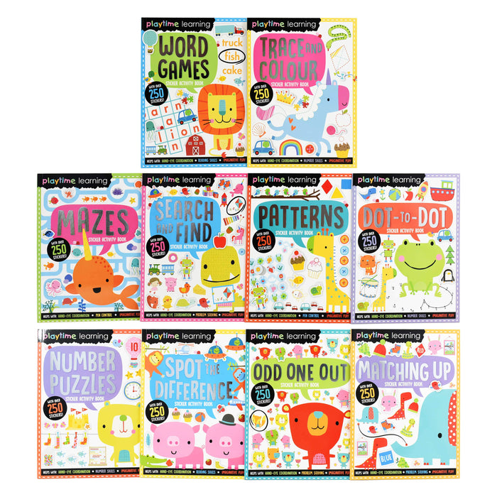 Playtime Learning Sticker Activity 10 Books by Make Believe Ideas – Ages 0-5 - Paperback 0-5 Make Believe Ideas