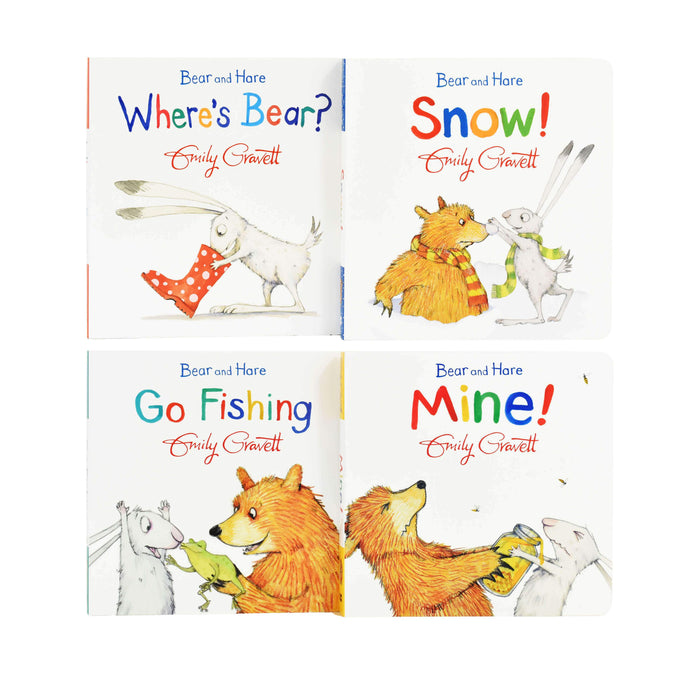Bear and Hare 4 Books by Emily Gravett – Ages 0-5 – Board Book 0-5 Macmillan