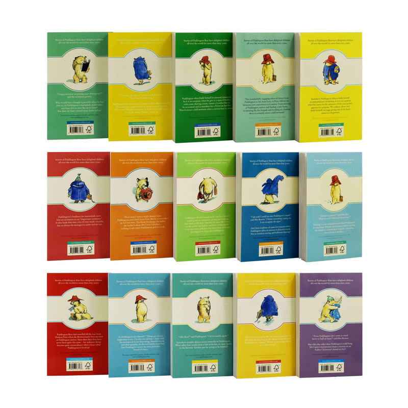 The Classic Adventures Of Paddington Bear 15 Books by Michael Bond– Ages 5-7 - Paperback 5-7 HarperCollins